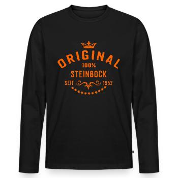 Sternzeichen 100 Prozent Steinbock Geburtsjahr - Männer Premium Bio Langarmshirt - Schwarz - Vorne - Nico (187cm)
