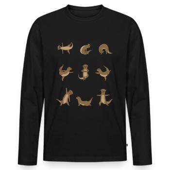 Yoga Otter Meditation Yogi Namaste Sport Gift - Men's Premium Organic Long Sleeve Shirt - black - Front - Nico (187cm)