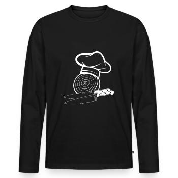 Onion Onion's boss - Men's Premium Organic Long Sleeve Shirt - black - Front - Nico (187cm)