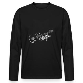 Bass Player - Play some Guitar - Play some Bass - Männer Premium Bio Langarmshirt - Schwarz - Vorne - Nico (187cm)