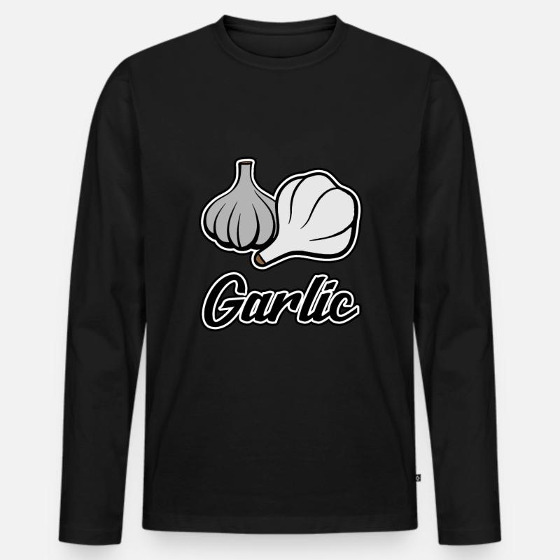 Knoblauch Knollen - Männer Premium Bio Langarmshirt - Schwarz