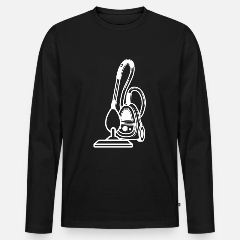 Staubsauger - Männer Premium Bio Langarmshirt - Schwarz