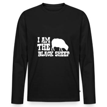 Je suis le mouton noir - mouton noir - T-shirt manches longues Premium bio Homme - noir - Devant - Nico (187cm)