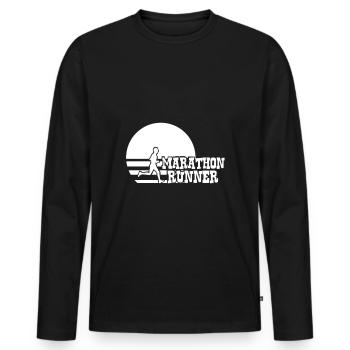 Marathon runner - Marathon Runner - Men's Premium Organic Long Sleeve Shirt - black - Front - Nico (187cm)