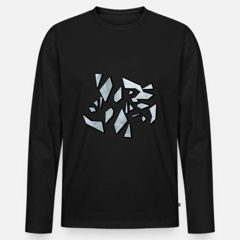 Zerbrochenes Glas - Broken Glass - Männer Premium Bio Langarmshirt - Schwarz