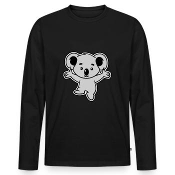 Koala - Männer Premium Bio Langarmshirt - Schwarz - Vorne - Nico (187cm)