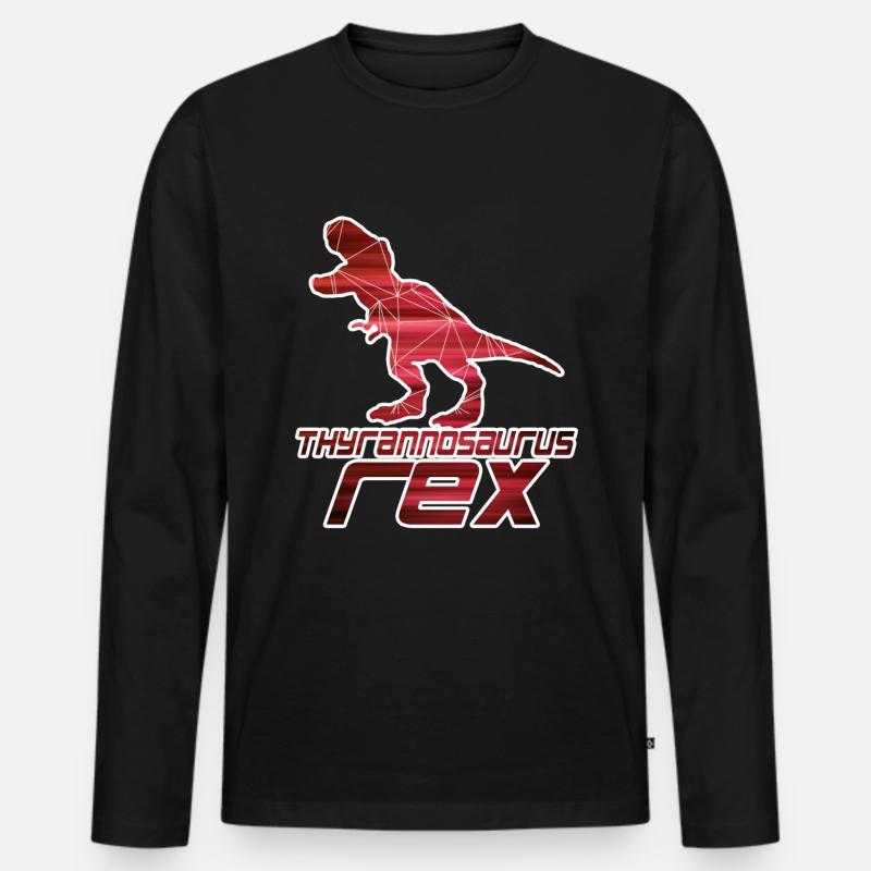 T-REX - Thyrannosaurus Rex - Männer Premium Bio Langarmshirt - Schwarz
