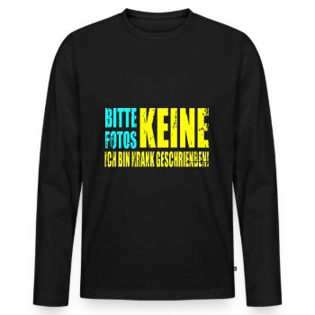 Bitte keine Fotos Ich bin Krank geschrieben - Männer Premium Bio Langarmshirt - Schwarz - Vorne - Nico (187cm)