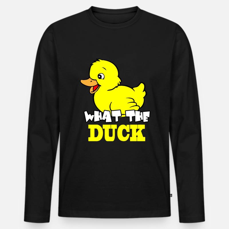 What the Duck - Männer Premium Bio Langarmshirt - Schwarz