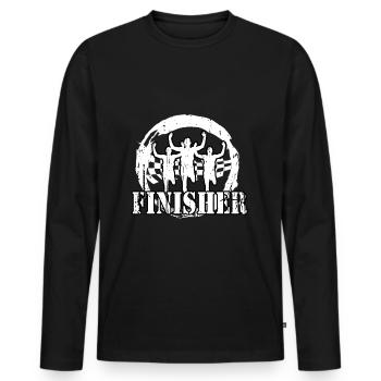 Jogger - Finisher - Men's Premium Organic Long Sleeve Shirt - black - Front - Nico (187cm)