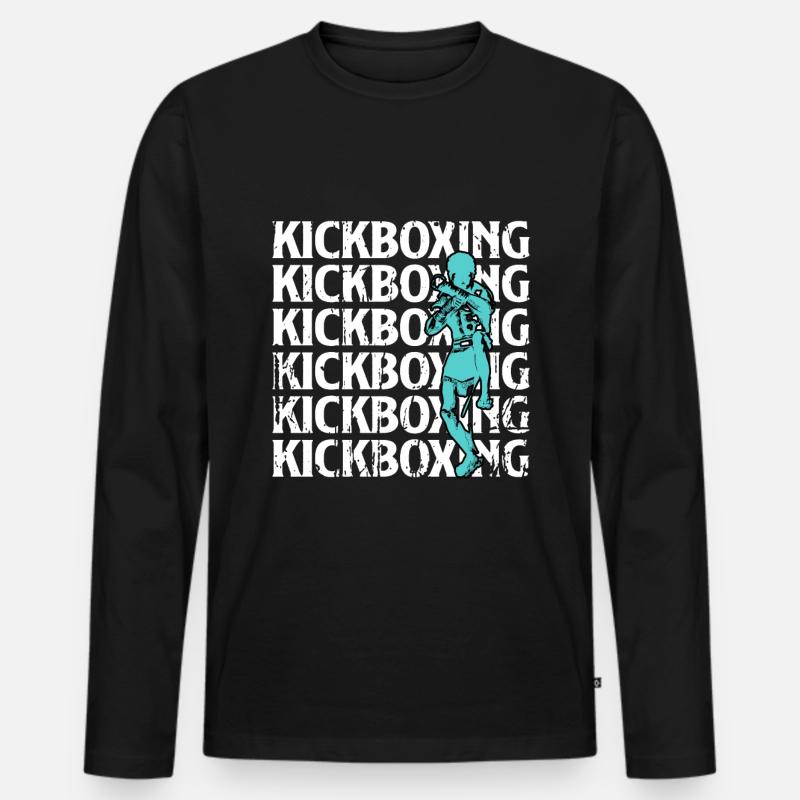 Kickboxing - Männer Premium Bio Langarmshirt - Schwarz