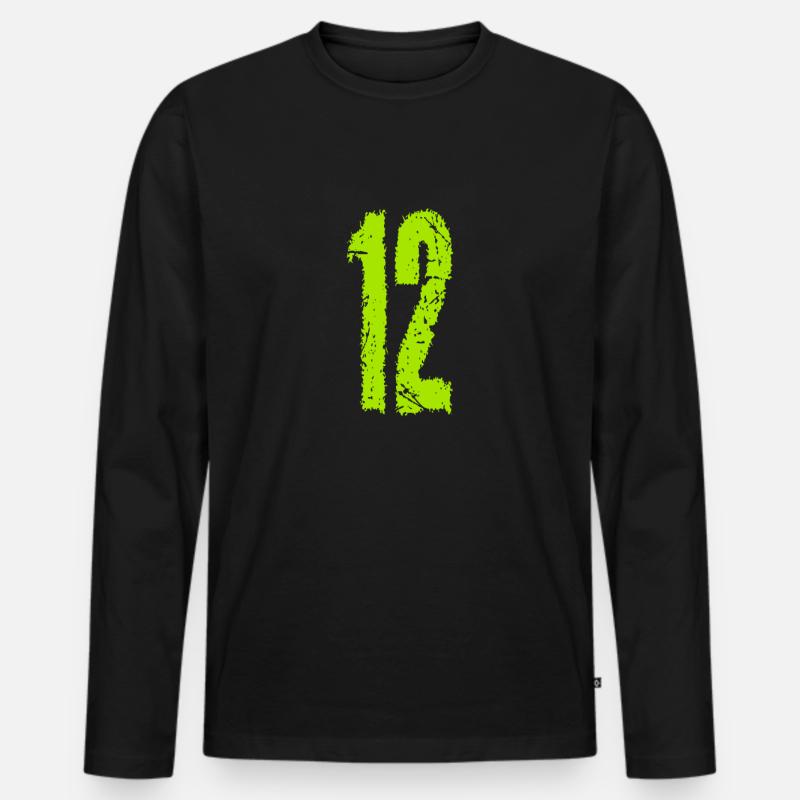 12 Geburtstag - Männer Premium Bio Langarmshirt - Schwarz