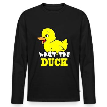 What the Duck - Men's Premium Organic Long Sleeve Shirt - black - Front - Nico (187cm)