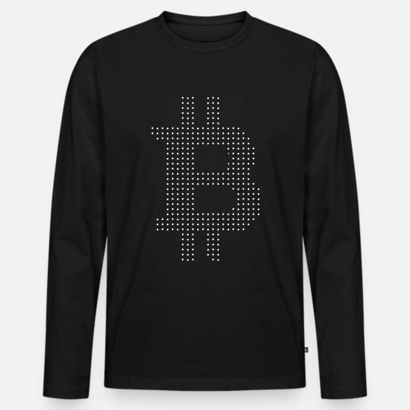 Bitcoin - Männer Premium Bio Langarmshirt - Schwarz