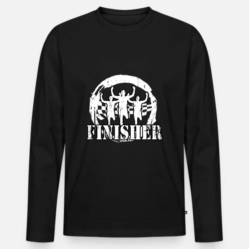 Jogger - Finisher - Männer Premium Bio Langarmshirt - Schwarz