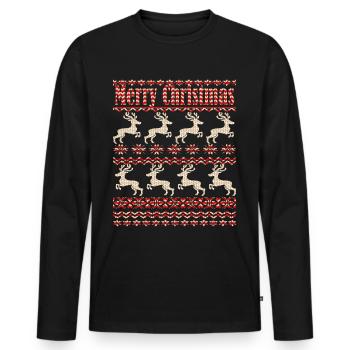Rennes, Noël moche - T-shirt manches longues Premium bio Homme - noir - Devant - Nico (187cm)
