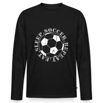 Soccer - Soccer - Men's Premium Organic Long Sleeve Shirt - black - Front - Nico (187cm)