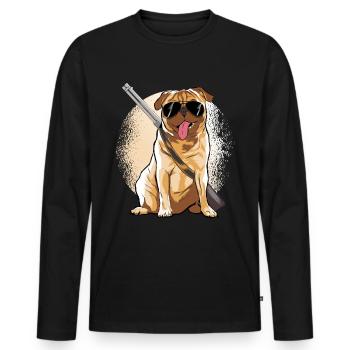 Mobs Hunter Dogs Tshirt - Men's Premium Organic Long Sleeve Shirt - black - Front - Nico (187cm)