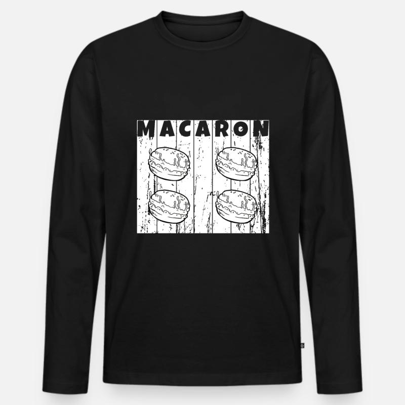 Macaron - Männer Premium Bio Langarmshirt - Schwarz