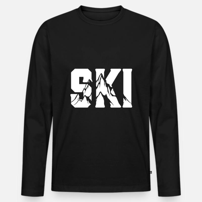 SKI - Männer Premium Bio Langarmshirt - Schwarz