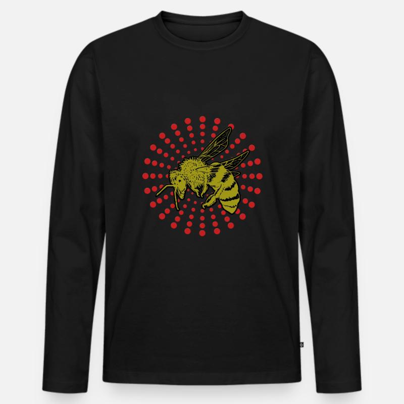 Biene - Männer Premium Bio Langarmshirt - Schwarz