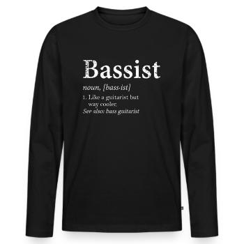 Bassist - Men's Premium Organic Long Sleeve Shirt - black - Front - Nico (187cm)