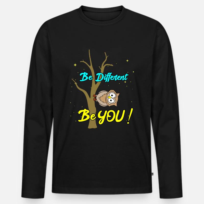 Be Different - Be You - Männer Premium Bio Langarmshirt - Schwarz