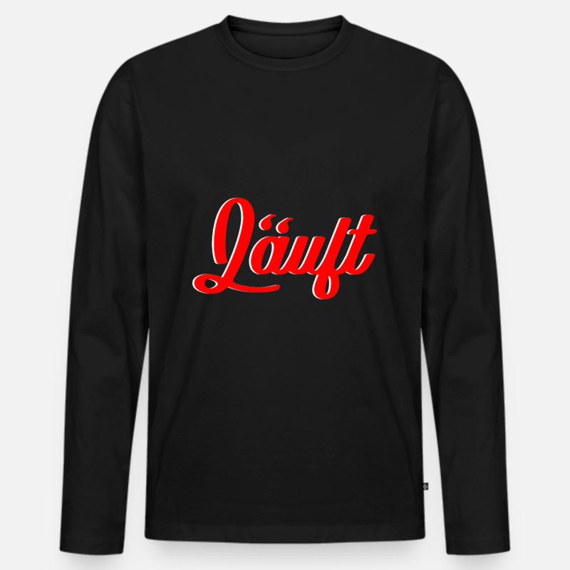 Läuft - Männer Premium Bio Langarmshirt - Schwarz