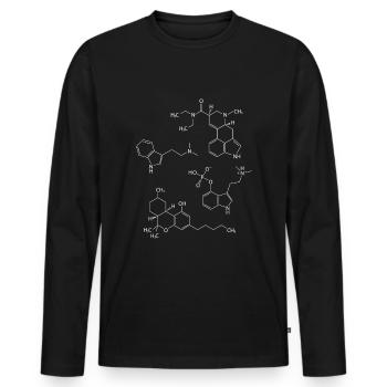 Molecules - Men's Premium Organic Long Sleeve Shirt - black - Front - Nico (187cm)