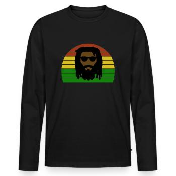 Rasta - Dreadlock - Raggae Rasta - Männer Premium Bio Langarmshirt - Schwarz - Vorne - Nico (187cm)