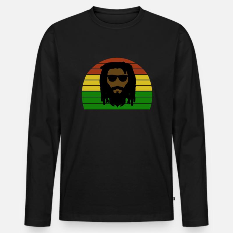 Rasta - Dreadlock - Raggae Rasta - Männer Premium Bio Langarmshirt - Schwarz