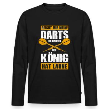 Reicht mir meine Darts ihr Narren .. Dart Darter - Männer Premium Bio Langarmshirt - Schwarz - Vorne - Nico (187cm)
