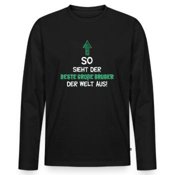 So sieht der beste große Bruder der W.. Geburtstag - Männer Premium Bio Langarmshirt - Schwarz - Vorne - Nico (187cm)