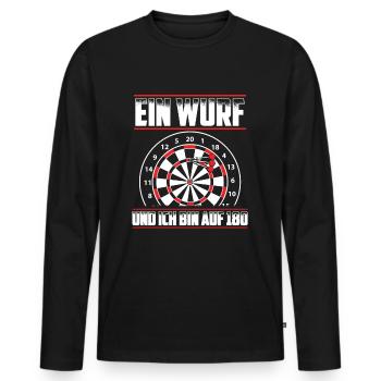 Ein Wurf und ich bin auf 180 - Darten Darts Dart - Männer Premium Bio Langarmshirt - Schwarz - Vorne - Nico (187cm)
