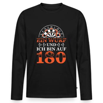 Ein Wurf und ich bin auf 180 - Dart Darts Darten - Männer Premium Bio Langarmshirt - Schwarz - Vorne - Nico (187cm)