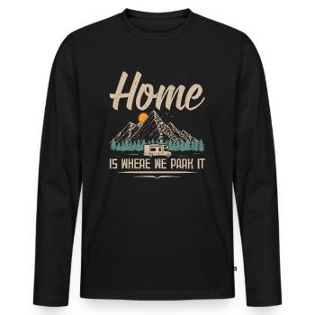 La maison est l'endroit où nous le garons - Camping-car - T-shirt manches longues Premium bio Homme - noir - Devant - Nico (187cm)