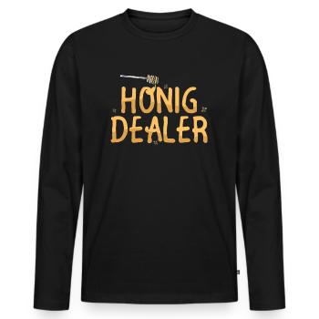 Apiculteur - marchand de miel - apiculture - T-shirt manches longues Premium bio Homme - noir - Devant - Nico (187cm)