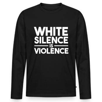 Le silence blanc est la violence La vie noire compte - T-shirt manches longues Premium bio Homme - noir - Devant - Nico (187cm)