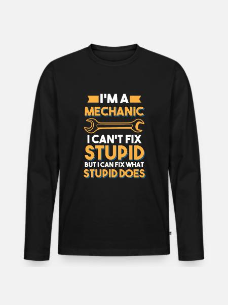 Mechanic Technican Repairman Enthusiast - Men's Premium Organic Long Sleeve Shirt - black