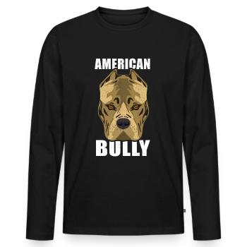 American Bully dog - Men's Premium Organic Long Sleeve Shirt - black - Front - Nico (187cm)