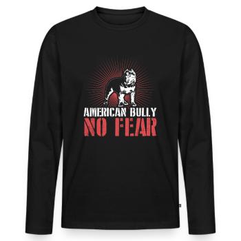 American Bully sans peur chien intrépide - T-shirt manches longues Premium bio Homme - noir - Devant - Nico (187cm)
