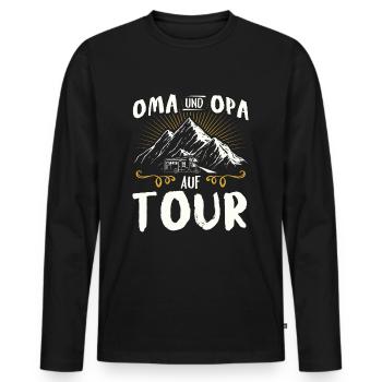 Oma und Opa auf Tour Camper Camping Wohnmobil - Männer Premium Bio Langarmshirt - Schwarz - Vorne - Nico (187cm)
