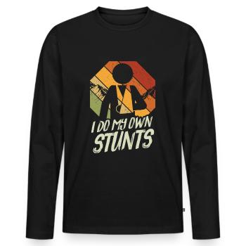 I do my own stunts sports accident accident - Men's Premium Organic Long Sleeve Shirt - black - Front - Nico (187cm)