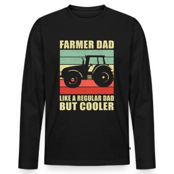 Farmer farmer fathers day dad father - Men's Premium Organic Long Sleeve Shirt - black - Front - Nico (187cm)