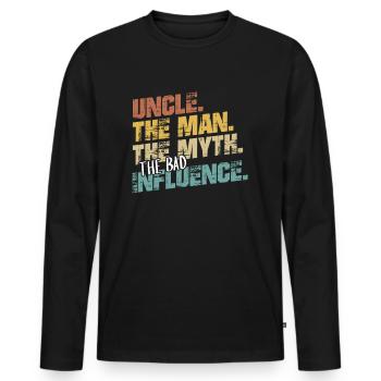 Onkel Geschenk Patenonkel Taufpate - Männer Premium Bio Langarmshirt - Schwarz - Vorne - Nico (187cm)