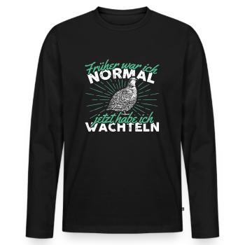 Wachtelzucht Wachteln Wachtelzüchter - Männer Premium Bio Langarmshirt - Schwarz - Vorne - Nico (187cm)