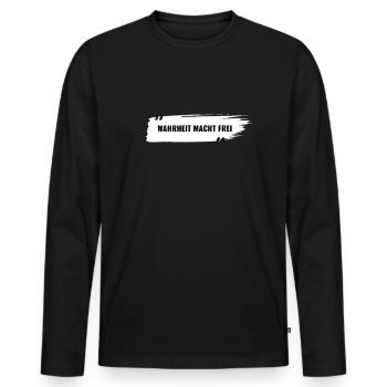 La vérité vous libèrera - T-shirt manches longues Premium bio Homme - noir - Devant - Nico (187cm)