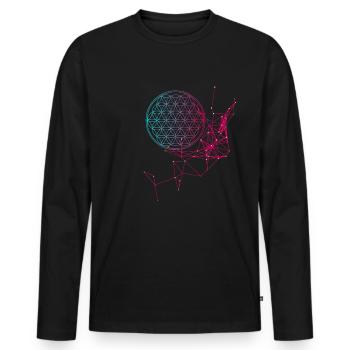 Flower of Life - Men's Premium Organic Long Sleeve Shirt - black - Front - Nico (187cm)