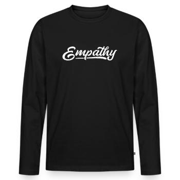 Empathie | Tolérance solidarité sociale - T-shirt manches longues Premium bio Homme - noir - Devant - Nico (187cm)