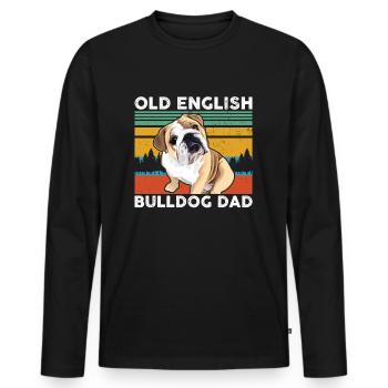 Ancien propriétaire de bulldog anglais | cadeau - T-shirt manches longues Premium bio Homme - noir - Devant - Nico (187cm)